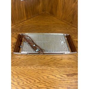 Salton Hotray Automatic Food Warmer H-121 Wood Handle Vintage Electric Tray‎ USA